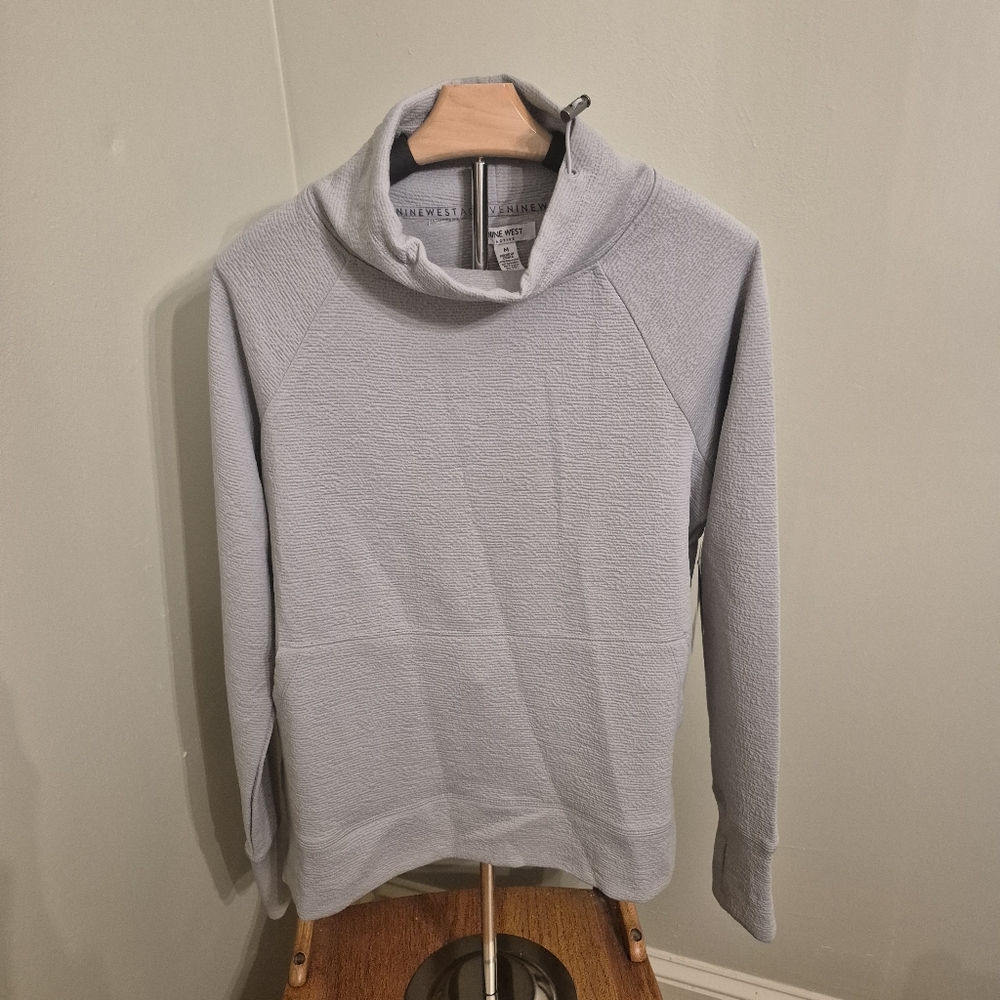 Nine West Gray Cowl Neck Top